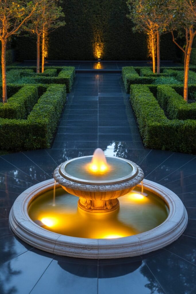 16 Luxury Night Garden Ideas With Dramatic Lighting (Modern & High-End Inspiration) 7 Luxury night garden