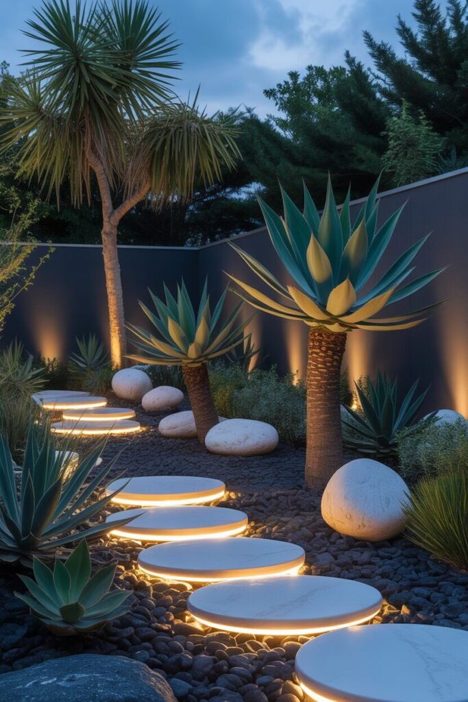 16 Luxury Night Garden Ideas With Dramatic Lighting (Modern & High-End Inspiration) 8 luxury night garden ideas