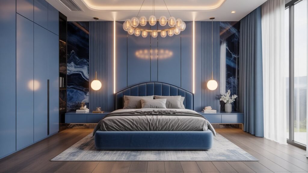 14 Luxury Blue Bedroom Ideas with LED Lighting and Modern Premium Styling 8 luxury blue bedroom