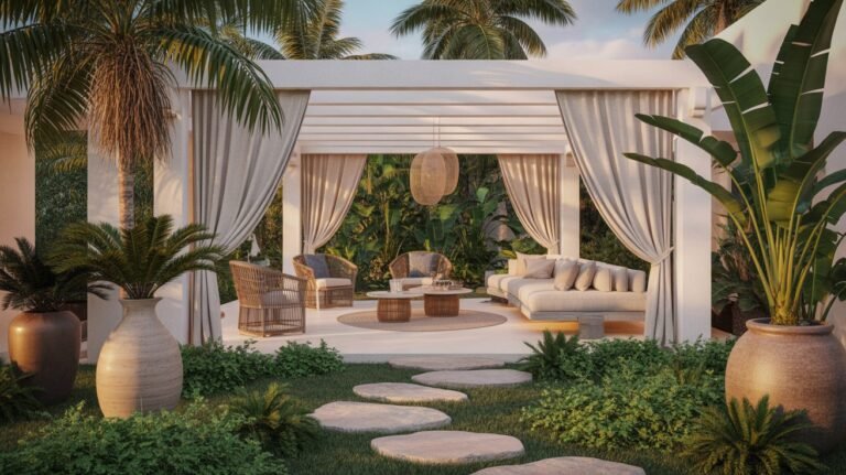 Tropical patio with vertical green