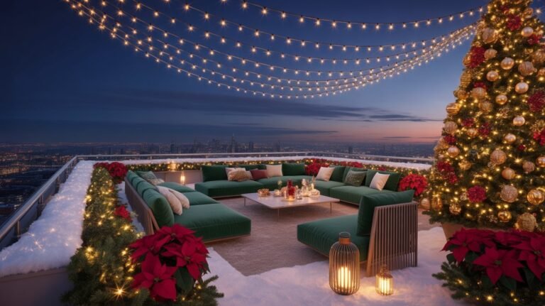 rooftop Christmas décor
