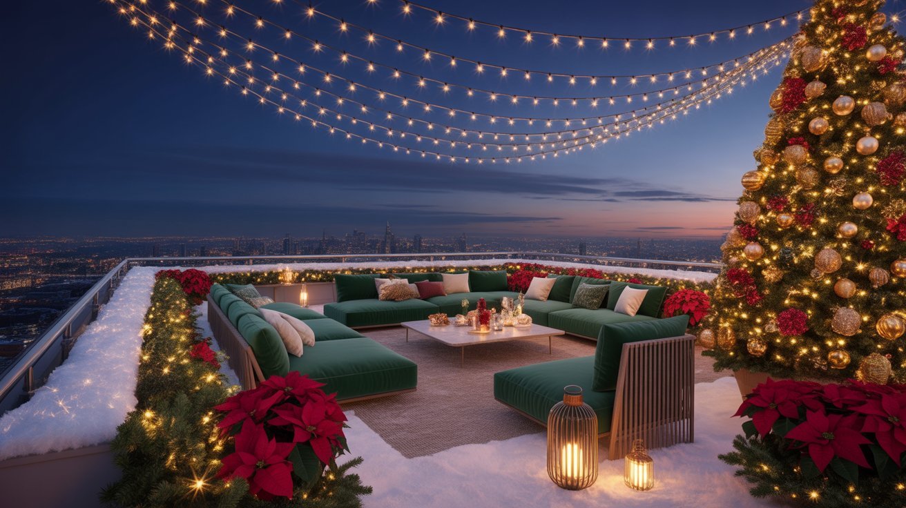rooftop Christmas décor