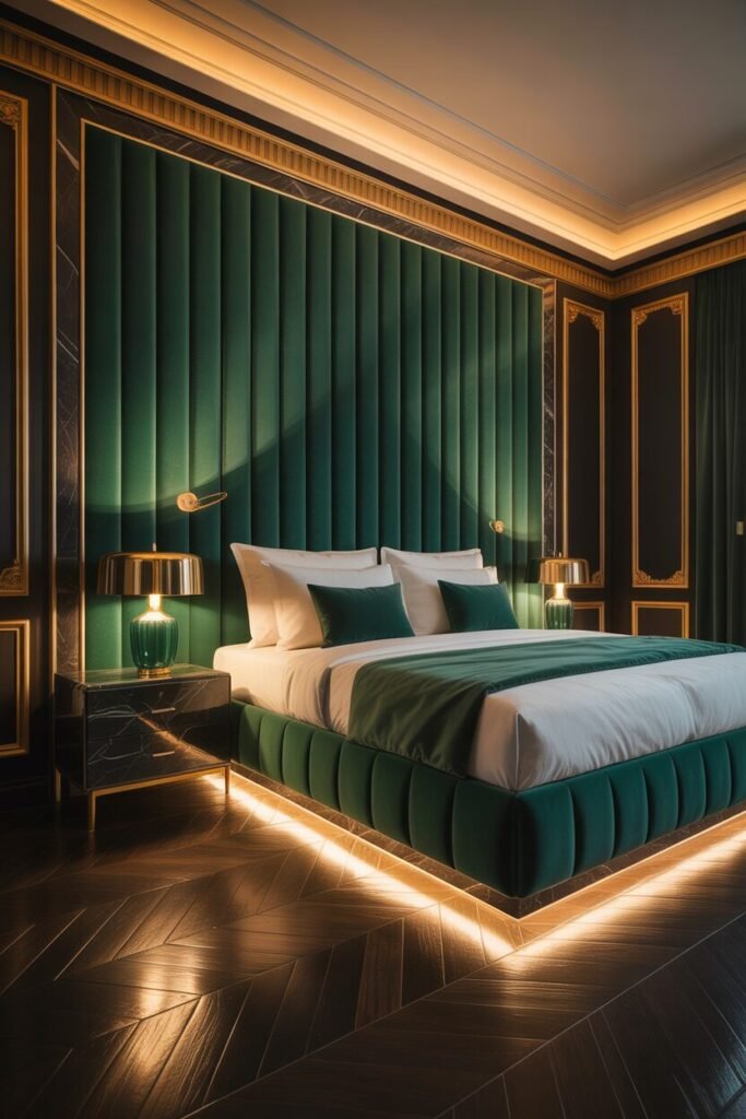  green luxury hotel bedroom