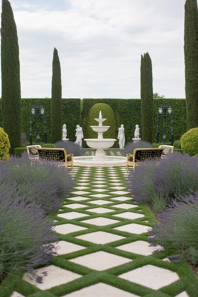 French garden pathway