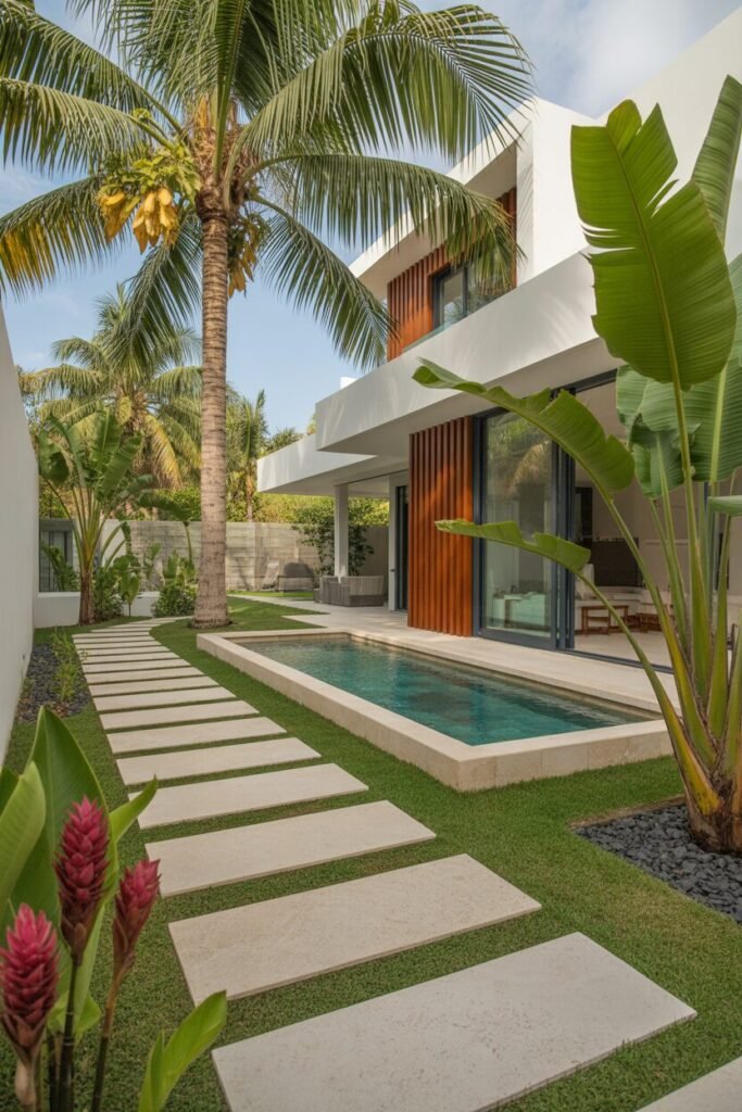 Tropical luxury backyard