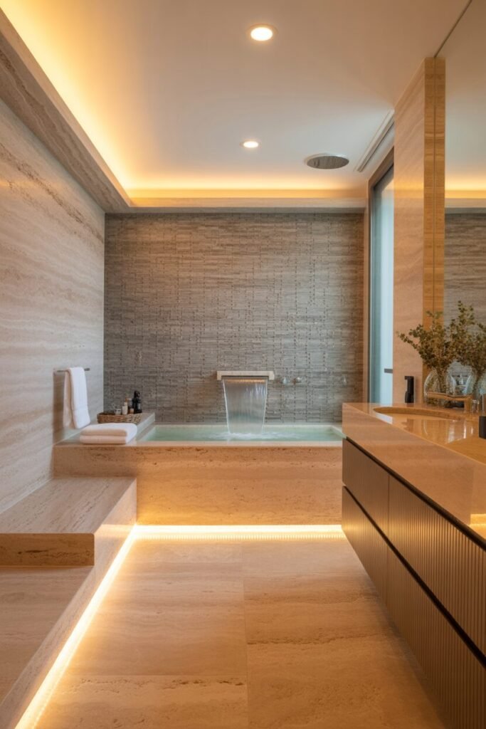 15 Beige Luxury Bathroom Ideas With Marble And Spa-Like Designs 14 Grand beige marble bathroom