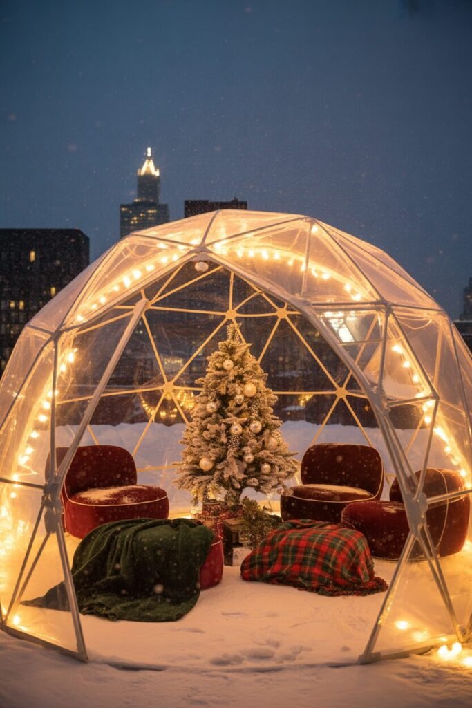 Cozy rooftop Christmas