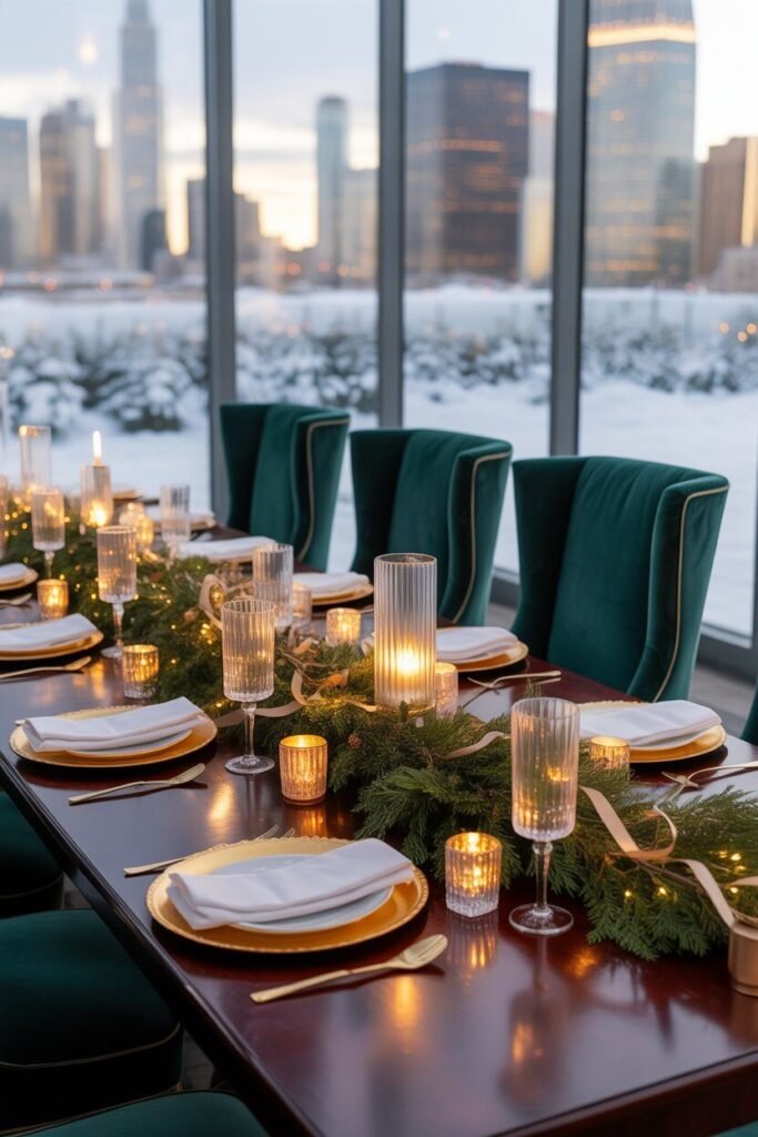 Glamorous rooftop Christmas