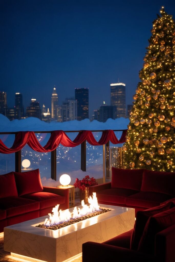 Luxurious rooftop Christmas 