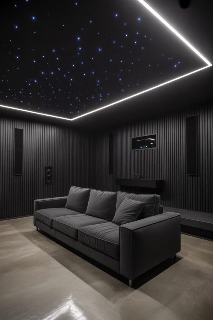 Minimalist black home theater