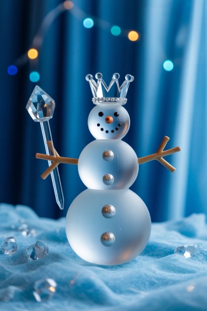 Frosted glass snowman 