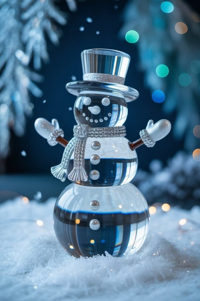 Crystal glass snowman