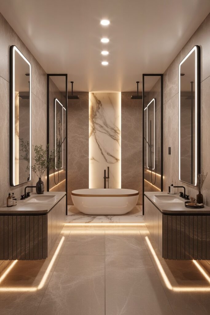 15 Beige Luxury Bathroom Ideas With Marble And Spa-Like Designs 8 Grand beige marble bathroom