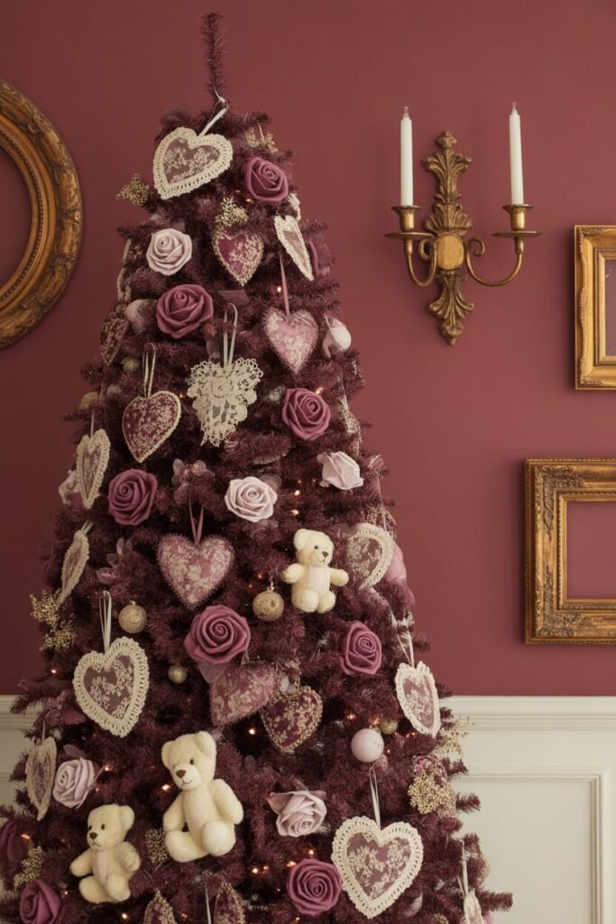 burgundy Christmas tree