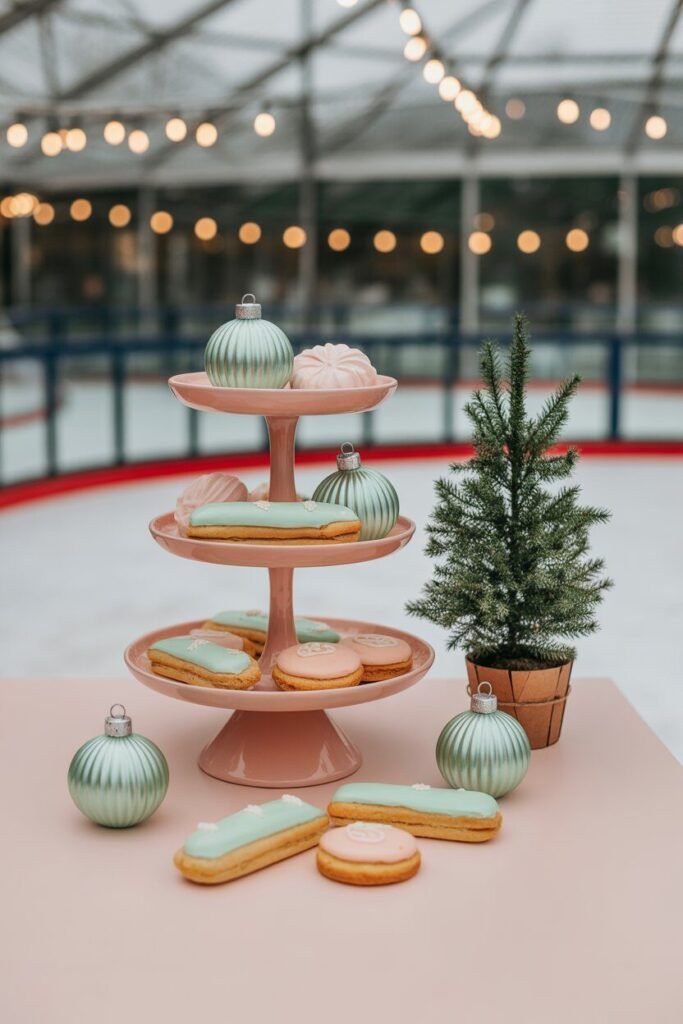 15 Stunning Pastel Christmas Dessert Stall Ideas (Whimsical Holiday Market Aesthetic) 5 Peach pastel dessert stall