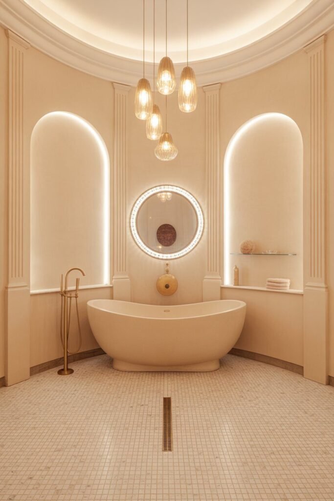 15 Beige Luxury Bathroom Ideas With Marble And Spa-Like Designs 5 Grand beige marble bathroom