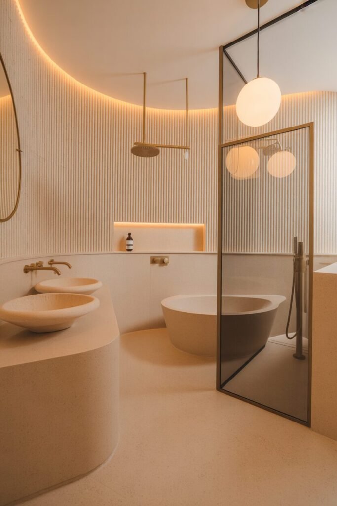 15 Beige Luxury Bathroom Ideas With Marble And Spa-Like Designs 3 Grand beige marble bathroom