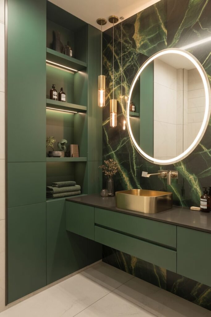 green marble luxury bathroom