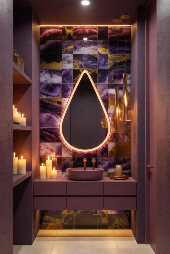 Plum romantic luxury bathroom 
