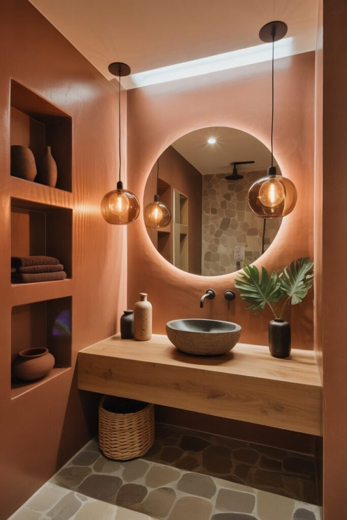 microcement warm luxury bathroom