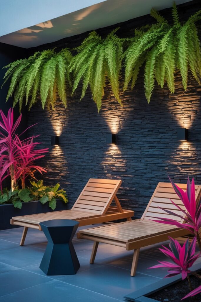  Black stone patio corner 