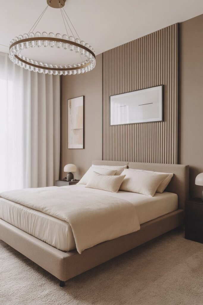  modern bedroom with LED ceiling 