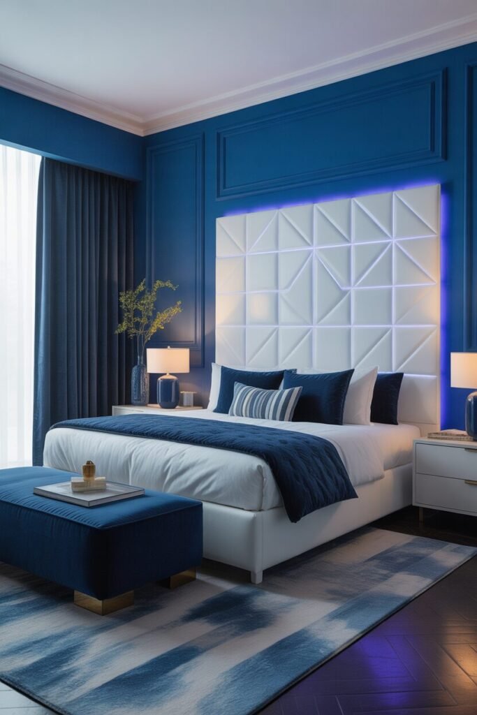 Royal blue bedroom
