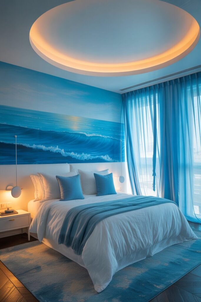 Seaside blue bedroom 