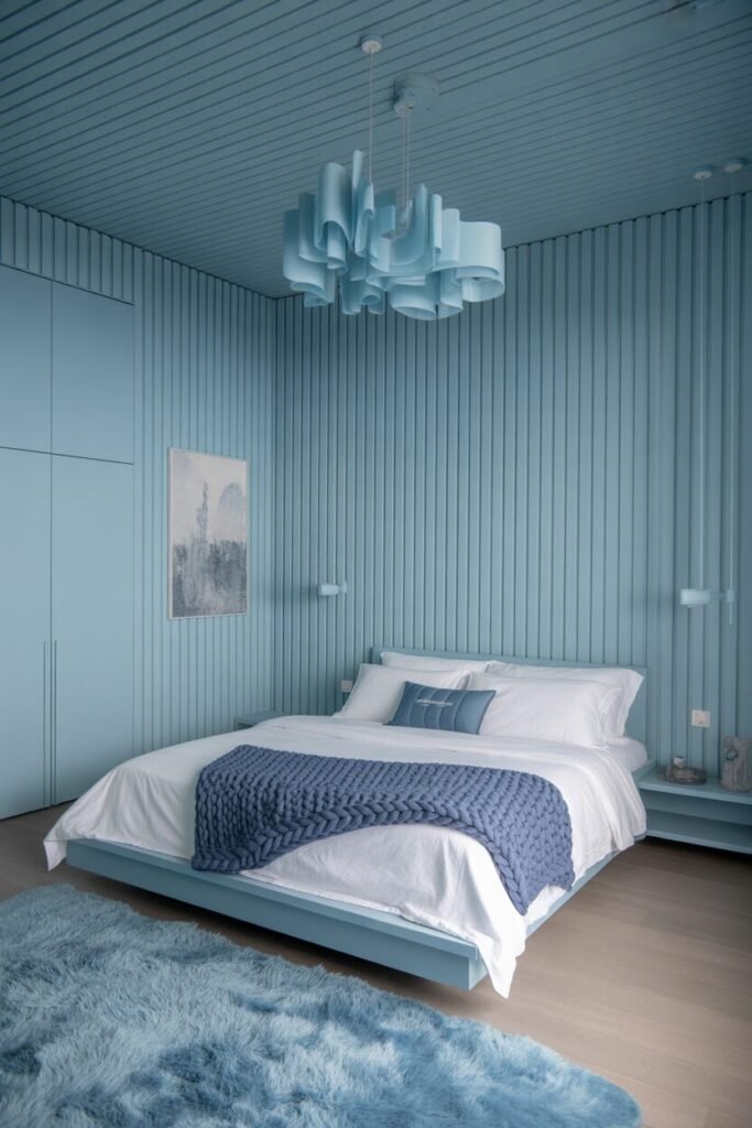 Scandinavian blue bedroom
