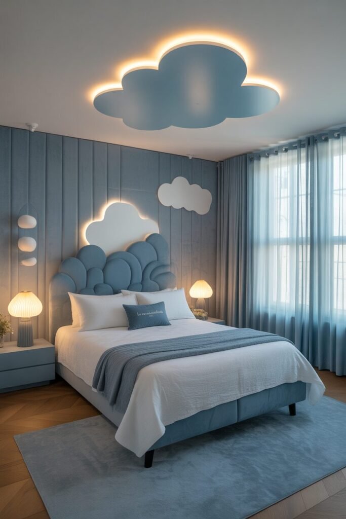 Powder blue bedroom 
