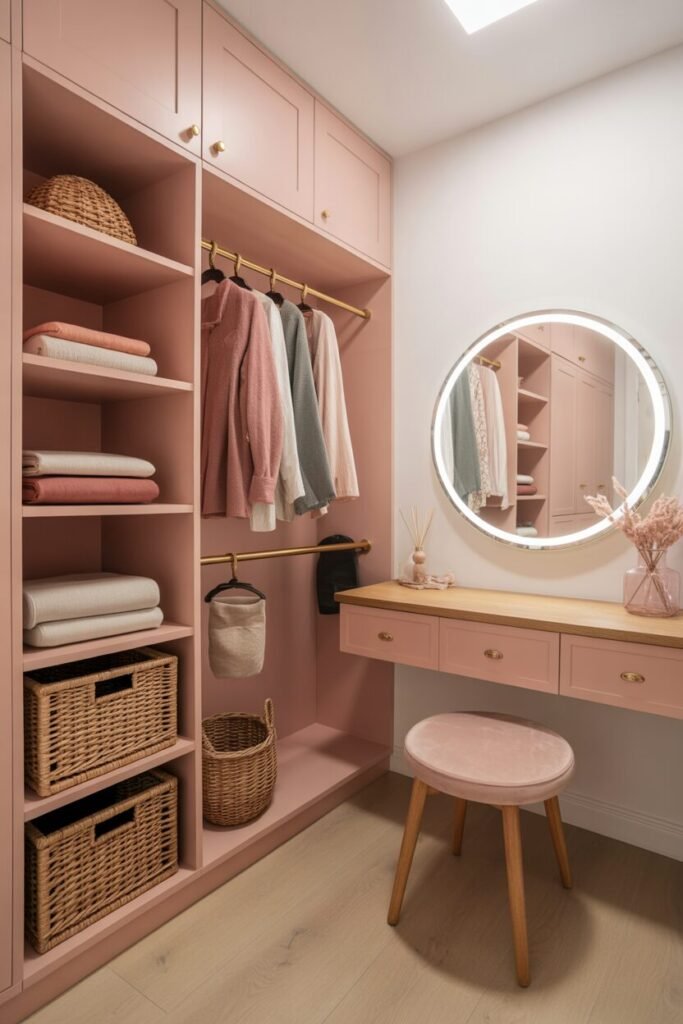 Scandinavian pink closet