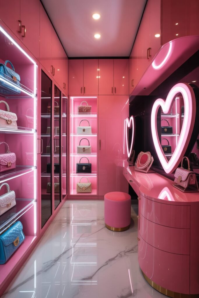 Barbie-chic candy pink closet