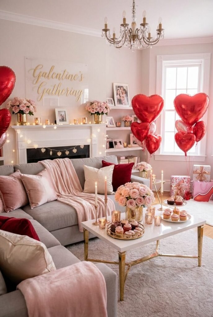 15 Galentine’s Day Decor Ideas 2026 – Luxury Feminine Celebration Styles 2 Blush pink Galentine’s Day balloon decor