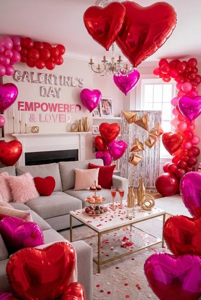 15 Galentine’s Day Decor Ideas 2026 – Luxury Feminine Celebration Styles 11 Bold pink Galentine’s Day decor