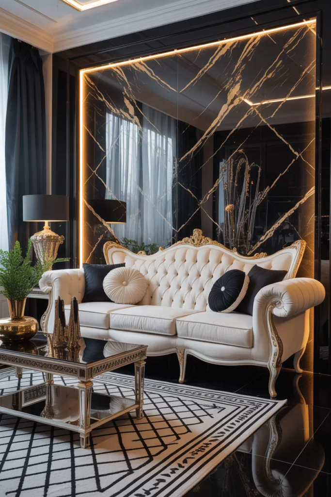  black velvet sofa pillow styling