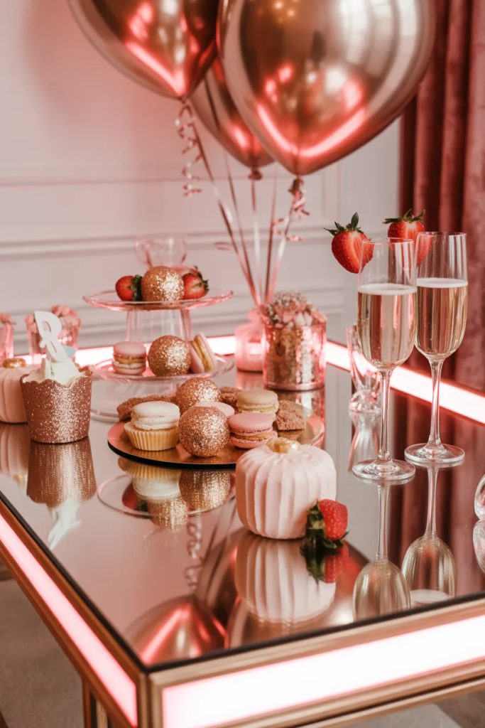 Galentine’s dessert mirrored