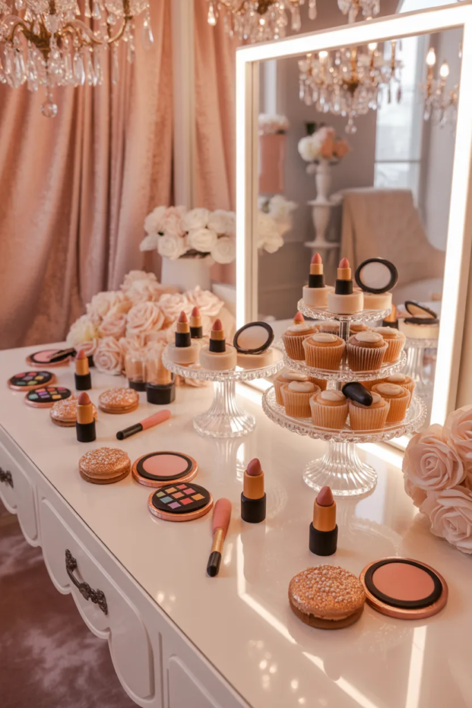 Galentine’s dessert vanity