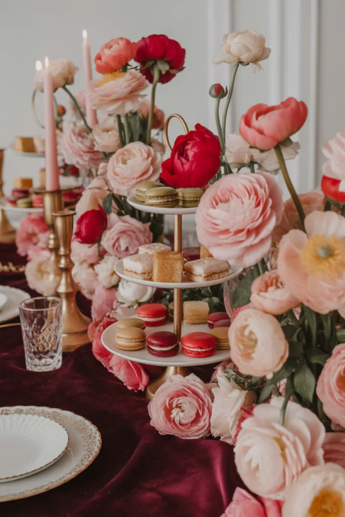 Galentine’s dessert floral
