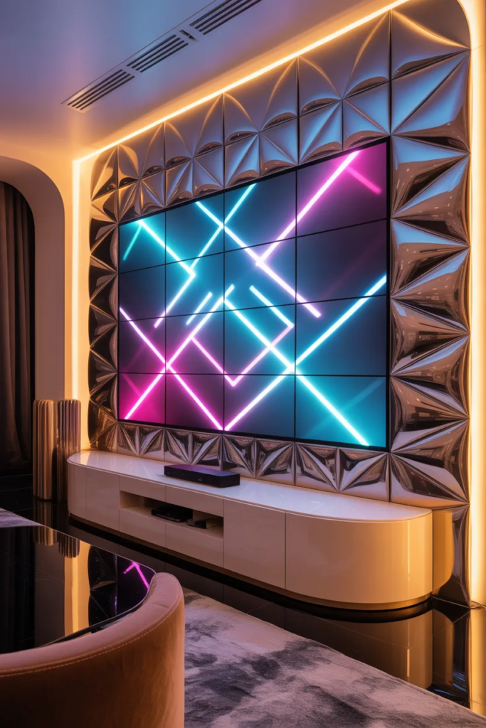  luxury TV wall futuristic LED