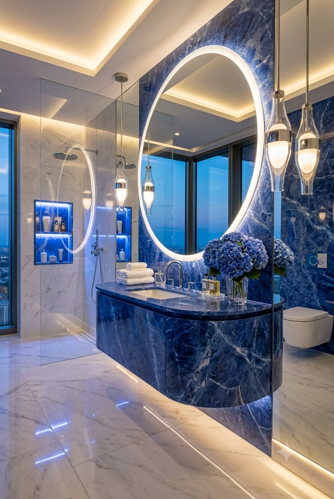luxury blue bathroom ideas