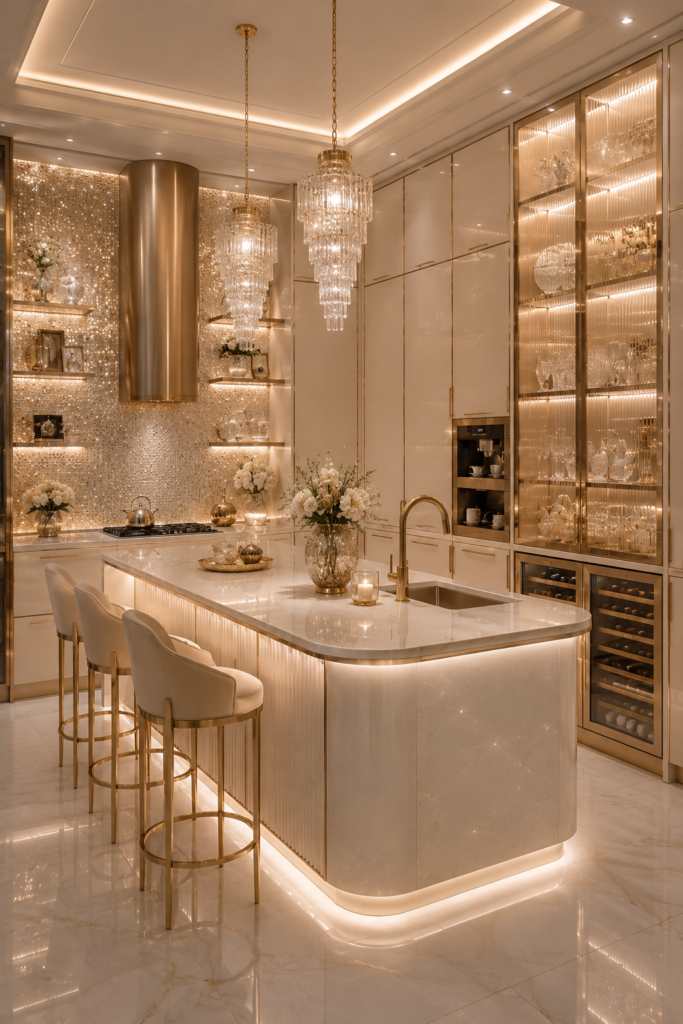 Champagne crystal luxury kitchen