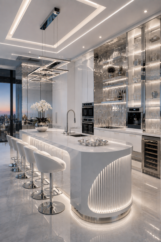 Silver ice contemporary kitchen