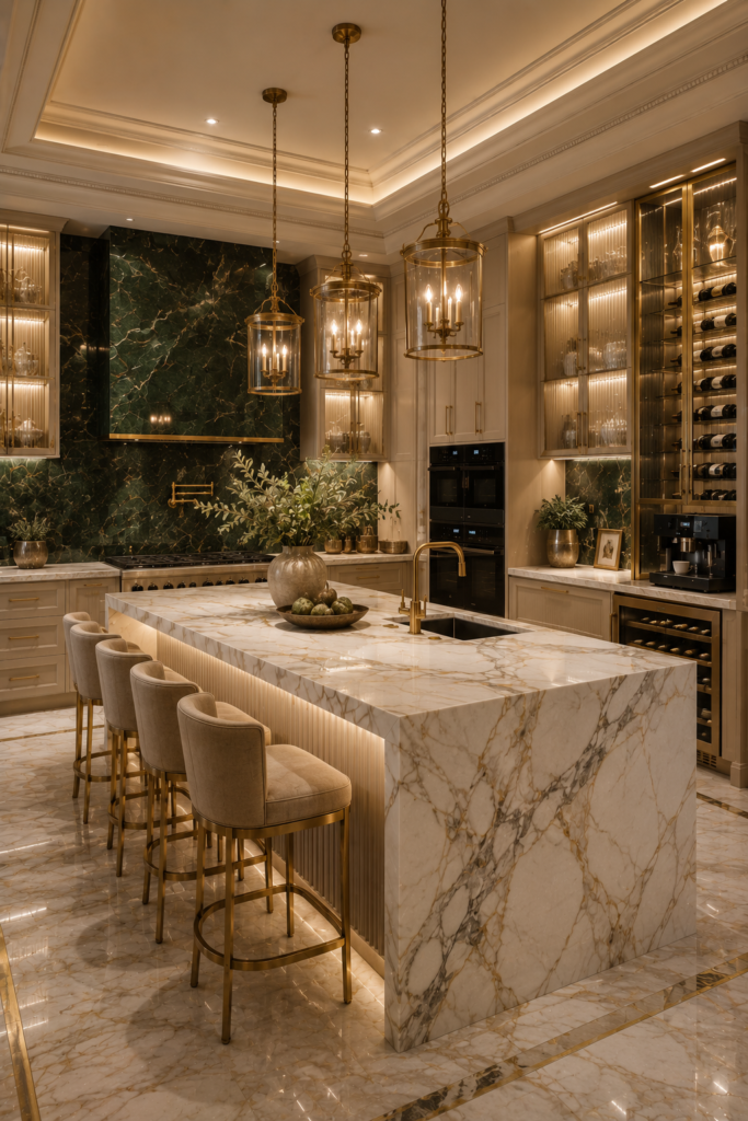 Forest green estate kitchen