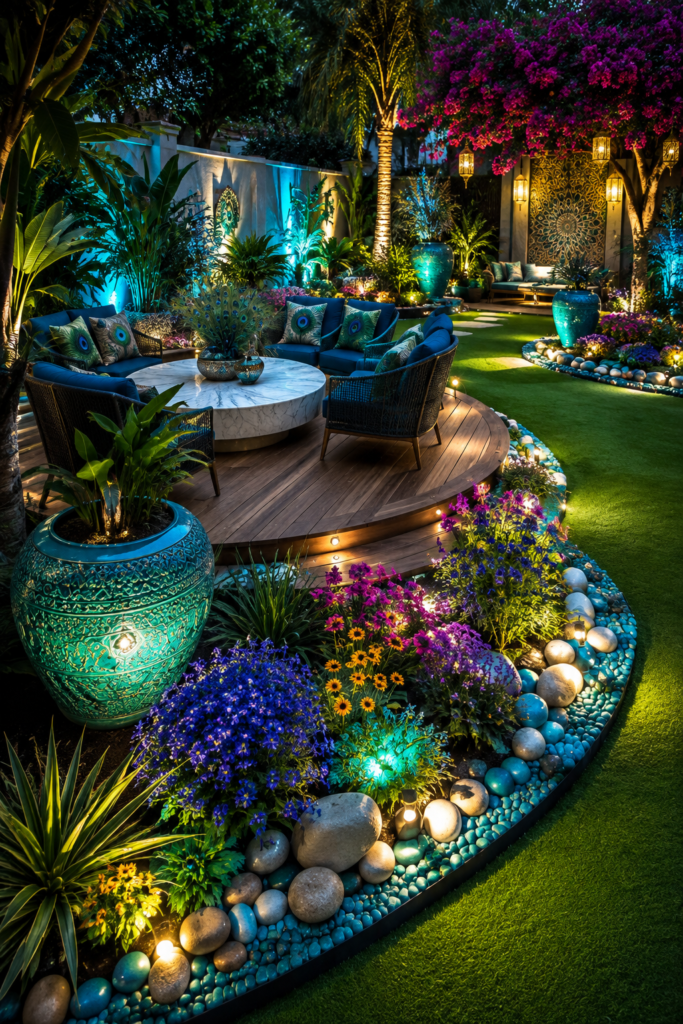 colorful luxury backyard garden ideas