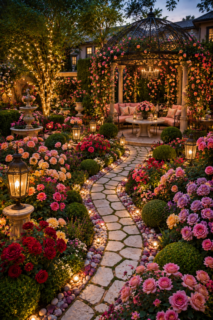 Colorful English luxury garden