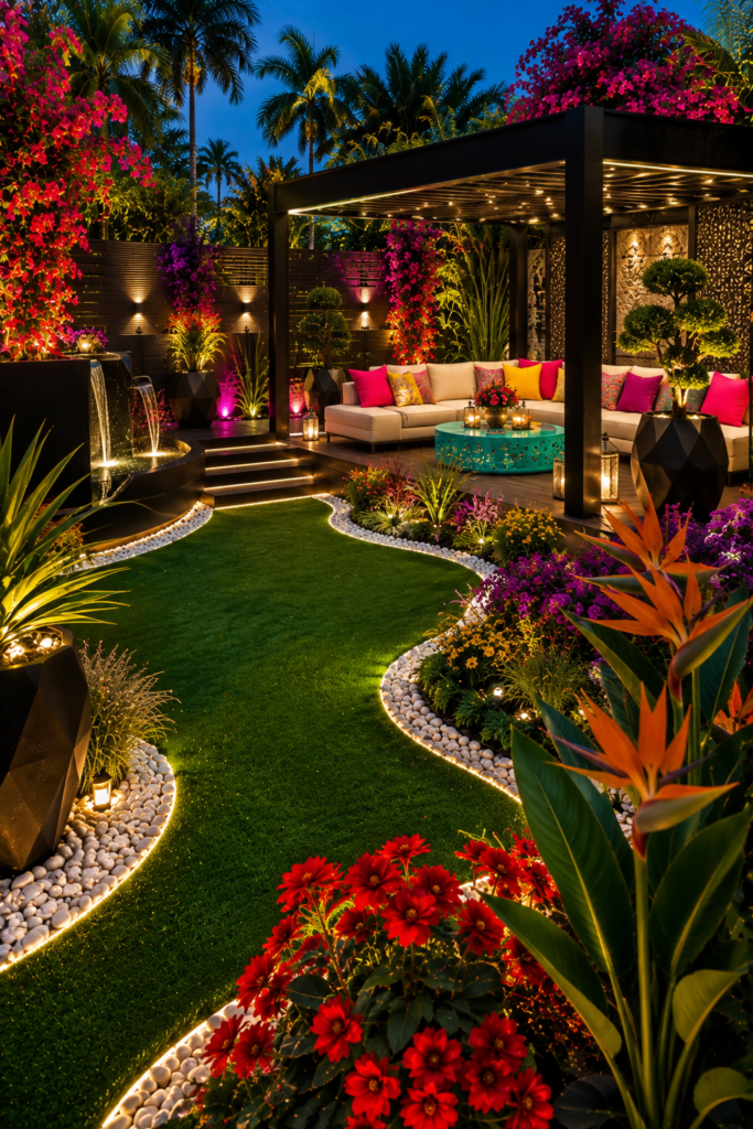 Vibrant modern luxury garden