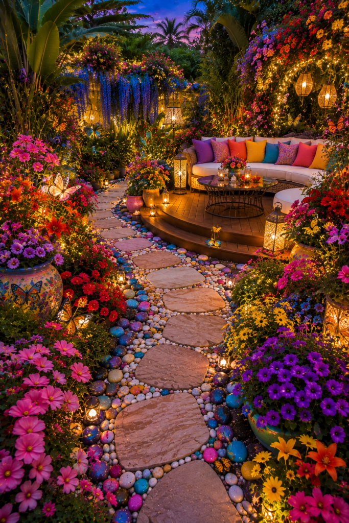 Tropical butterfly luxury garden
