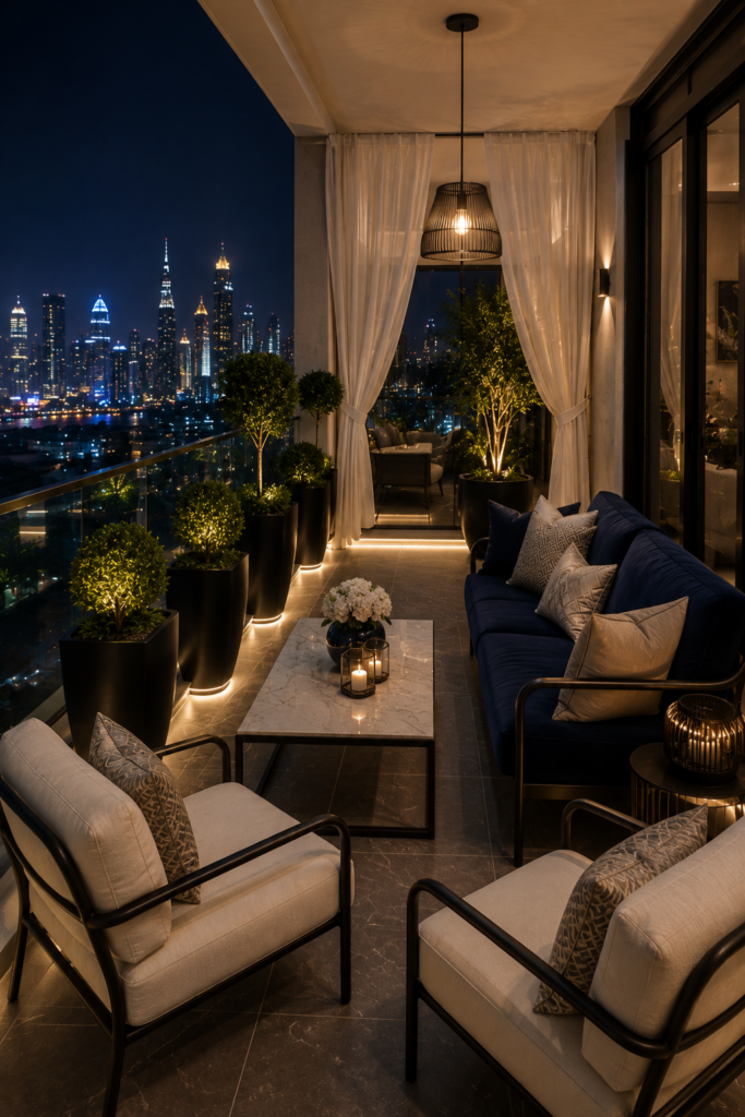  Navy blue modern balcony