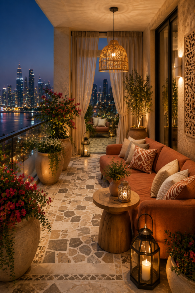 Terracotta modern balcony