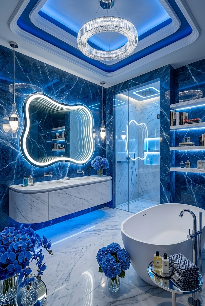 Lagoon blue luxury bathroom
